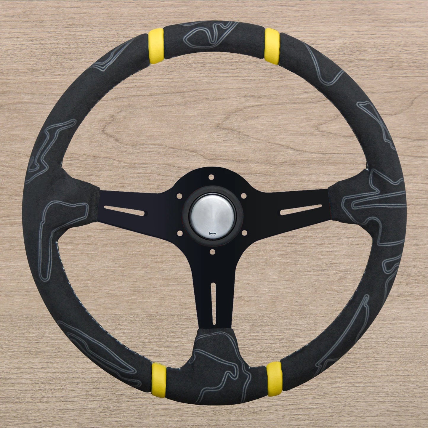 مقود رياضي عالمي JDM شمواه بتصميم Graffiti – 14 إنش (350 مم) Deep Dish