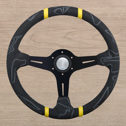 مقود رياضي عالمي JDM شمواه بتصميم Graffiti – 14 إنش (350 مم) Deep Dish