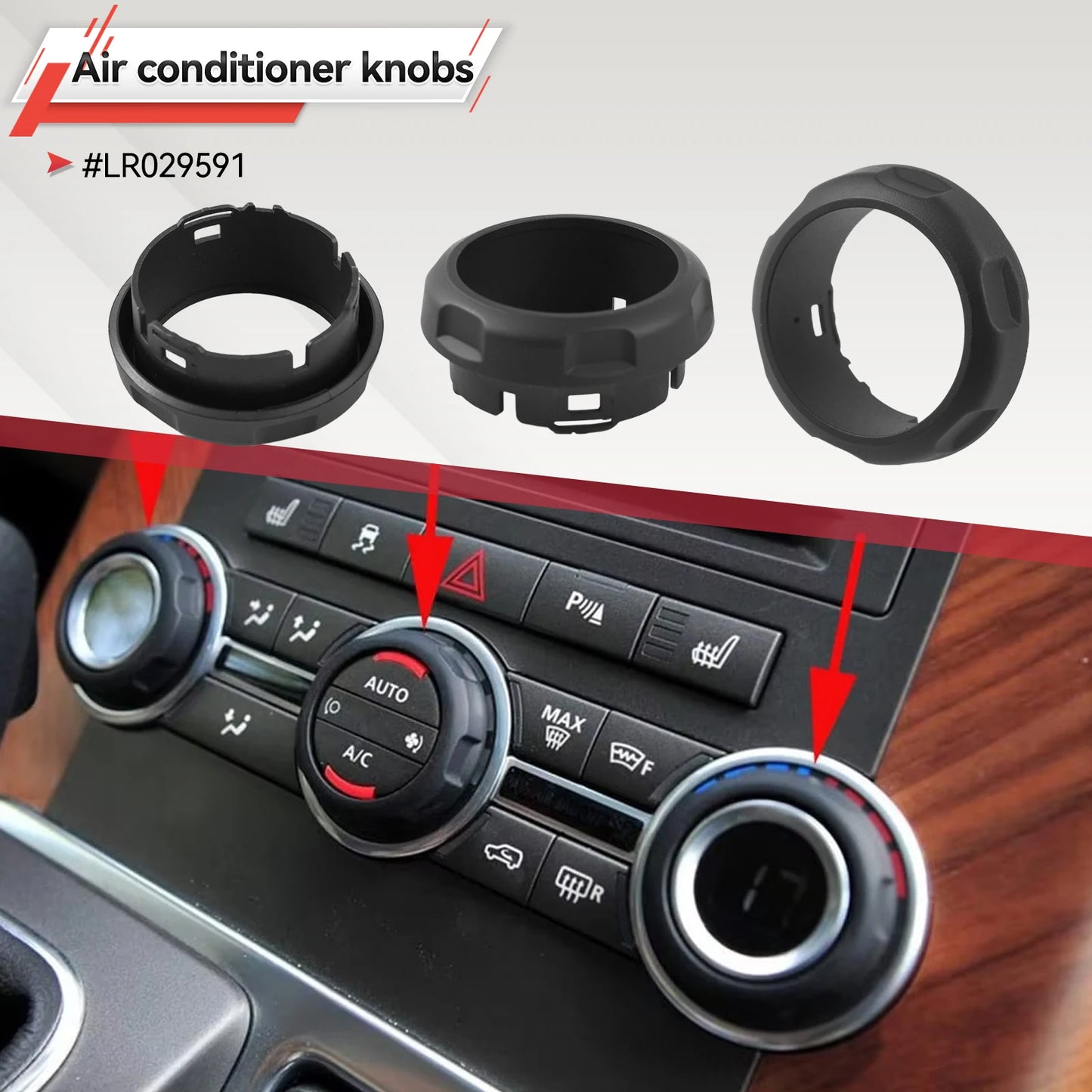 LR029591 Car Console Air Conditioning Control Knob Fit For Land Rover Range Rover Sport Discovery 4 AC Switch Trim Accessories