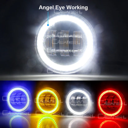 طقم كشافات ضباب LED مع DRL وAngel Eye لنيسان باترول سفاري Y61 (2005-2009) – يمين ويسار