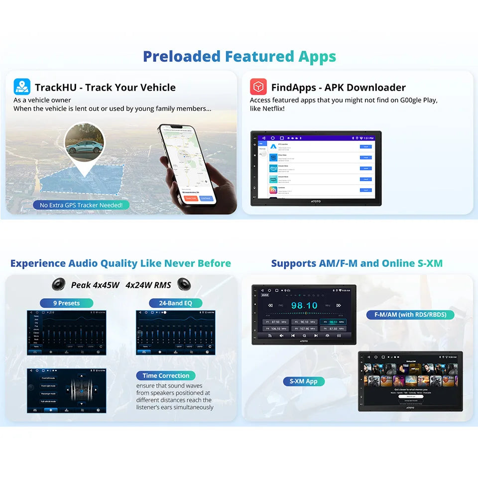 شاشة أندرويد 7 إنش للسيارة مع Apple CarPlay وAndroid Auto