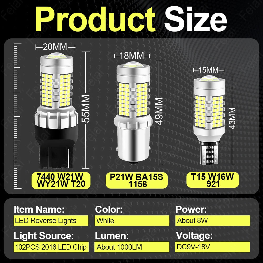 LED Reverse Light For Toyota Land Cruiser Prado 120 150 2002-2008 2009 2010 2011 2012 2013 2014 2015 2016-2021 Reversing Bulbs