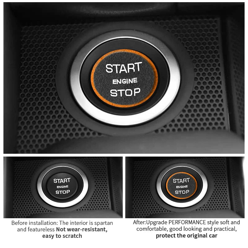 Made of Alcantara For Land Rover Discovery Sport (2016-2019) Engine Start Button Trim Sticker Car Interior Tuning Accessories