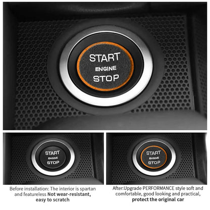 Made of Alcantara For Land Rover Discovery Sport (2016-2019) Engine Start Button Trim Sticker Car Interior Tuning Accessories