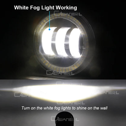 طقم كشافات ضباب LED مع DRL وAngel Eye لنيسان باترول سفاري Y61 (2005-2009) – يمين ويسار
