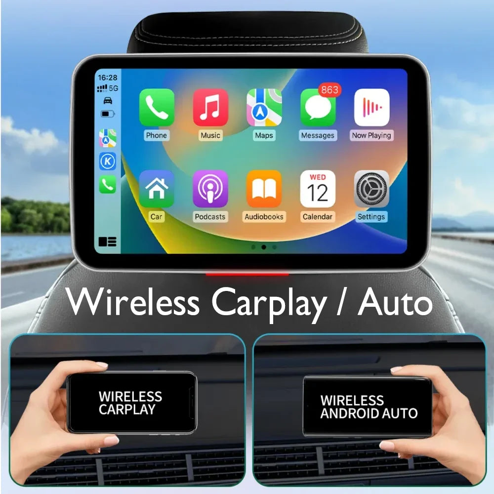 شاشة مسند رأس أندرويد 10.1 إنش مع CarPlay