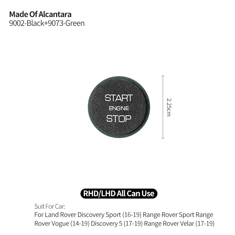 Made of Alcantara For Land Rover Discovery Sport (2016-2019) Engine Start Button Trim Sticker Car Interior Tuning Accessories