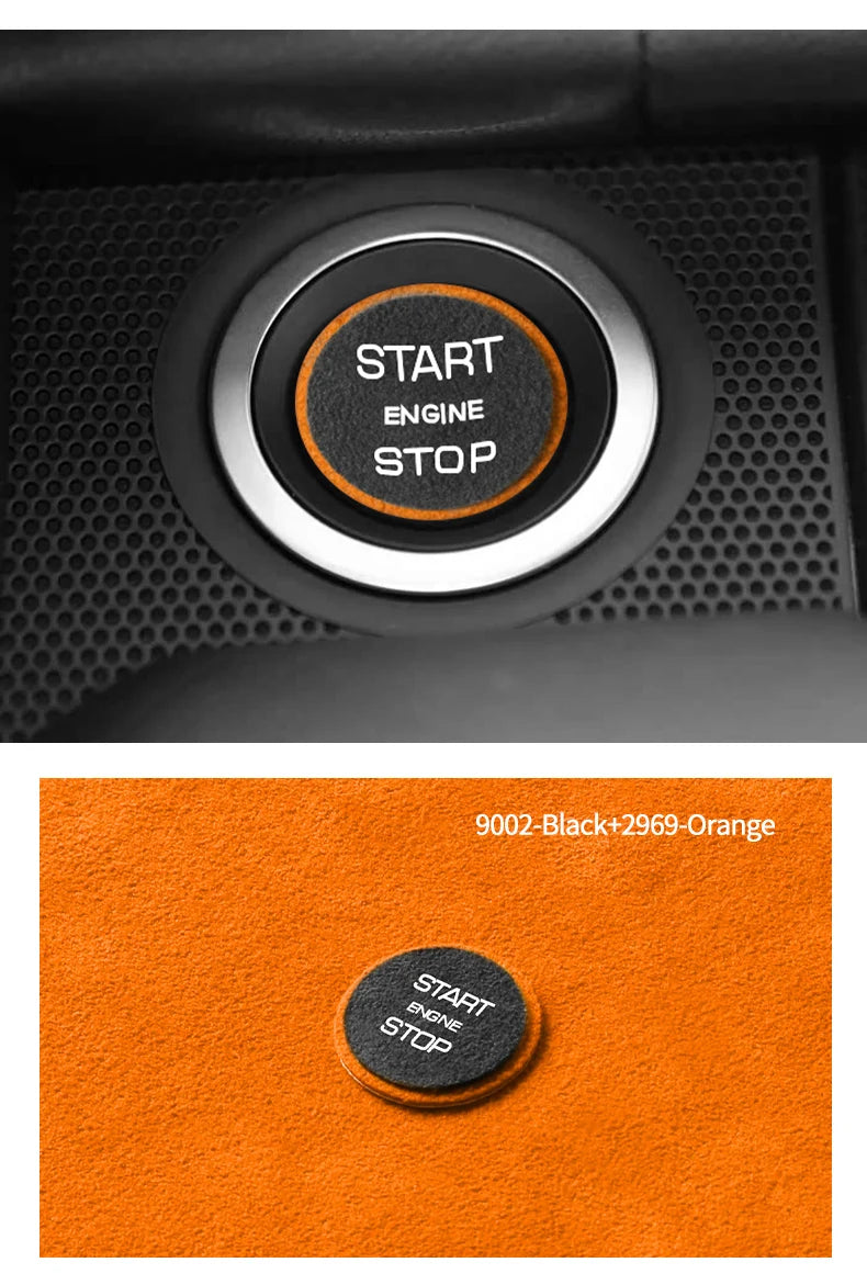 Made of Alcantara For Land Rover Discovery Sport (2016-2019) Engine Start Button Trim Sticker Car Interior Tuning Accessories