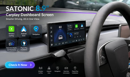 شاشة CarPlay لاسلكية 8.8 إنش لتسلا موديل 3 Highland وModel Y Juniper