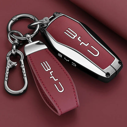 غطاء مفتاح جلدي فاخر لـ BYD