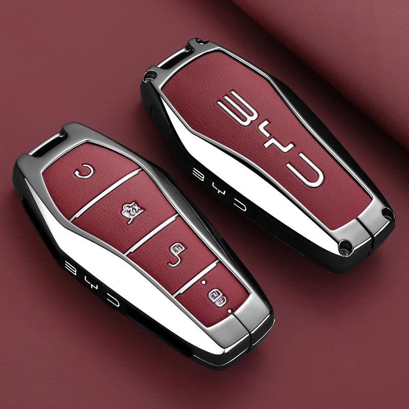 غطاء مفتاح جلدي فاخر لـ BYD