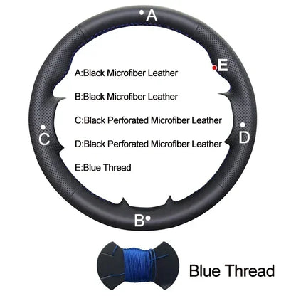 غطاء مقود جلد مايكروفايبر يُخاط يدوياً لنيسان باترول Y63 (2025-2026)