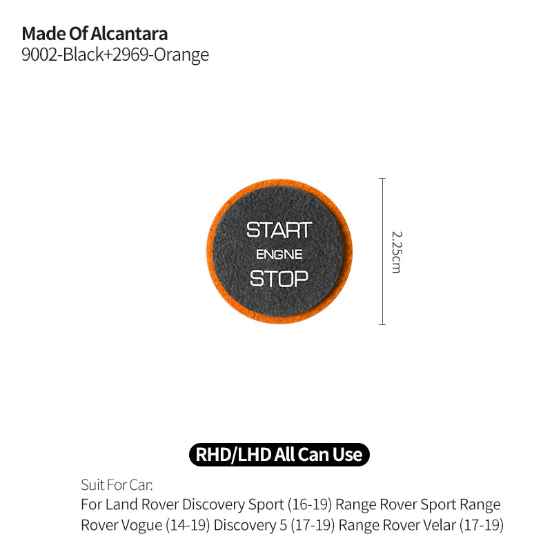 Made of Alcantara For Land Rover Discovery Sport (2016-2019) Engine Start Button Trim Sticker Car Interior Tuning Accessories