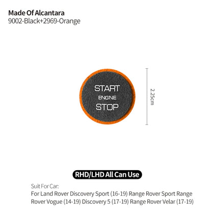 Made of Alcantara For Land Rover Discovery Sport (2016-2019) Engine Start Button Trim Sticker Car Interior Tuning Accessories