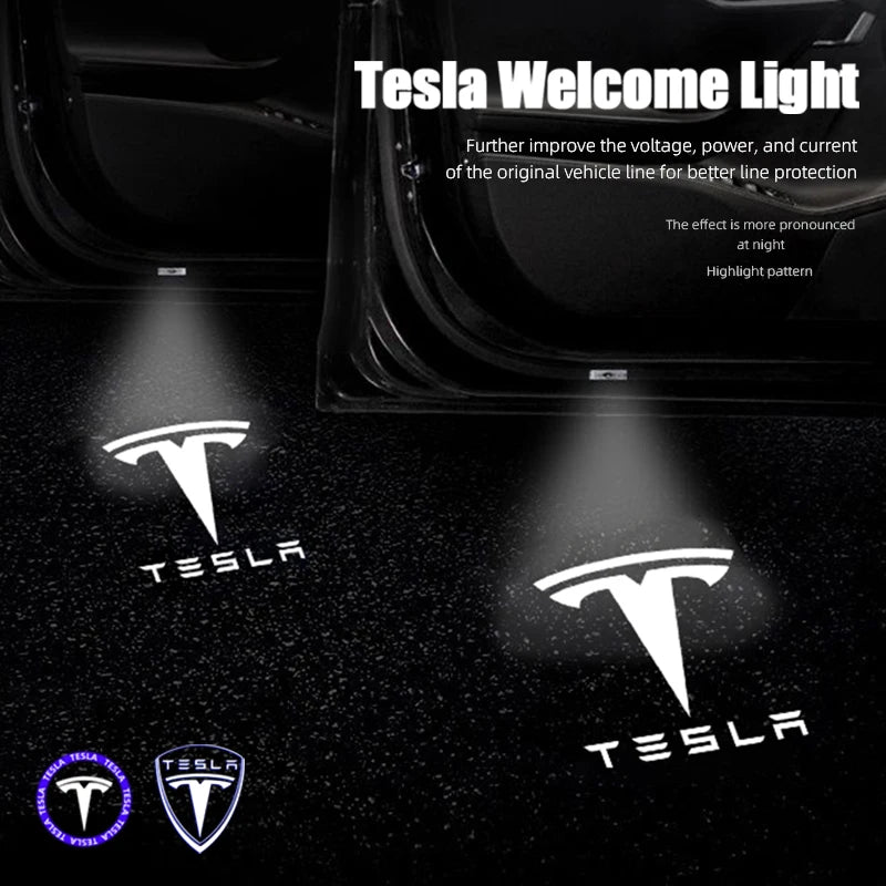 إضاءة ترحيب LED للأبواب لتسلا