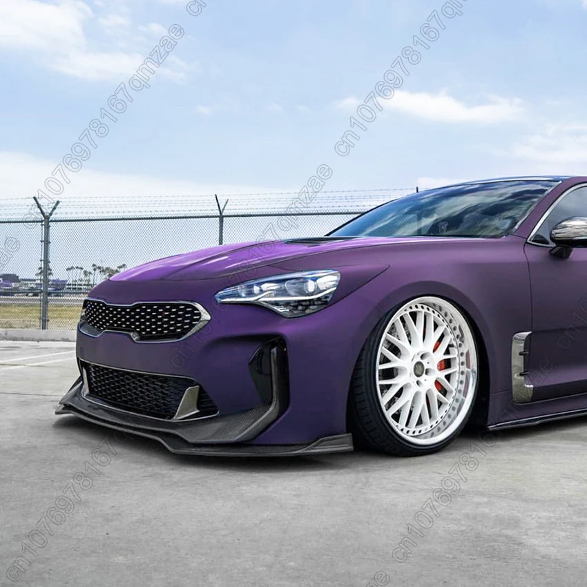 سبويلر أمامي لكيا ستينجر GT (2018-2023) – فرونت ليب، ديفيوزر أمامي وسبلتر ABS أسود لامع