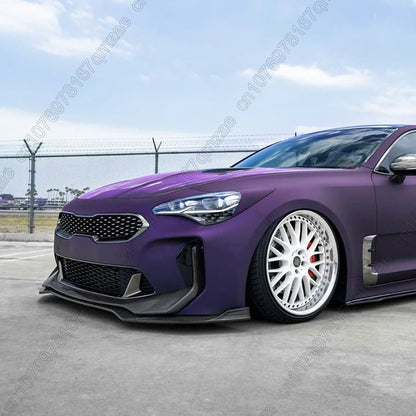 سبويلر أمامي لكيا ستينجر GT (2018-2023) – فرونت ليب، ديفيوزر أمامي وسبلتر ABS أسود لامع