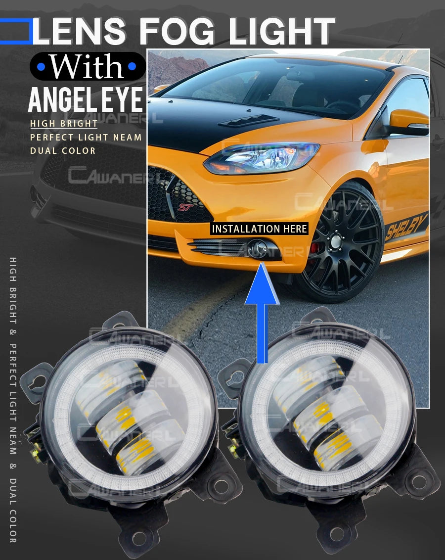 طقم كشافات ضباب LED مع DRL وAngel Eye لنيسان باترول سفاري Y61 (2005-2009) – يمين ويسار