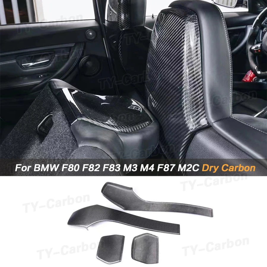 غطاء ظهر المقاعد من ألياف الكربون الحقيقية لبي إم دبليو M2 / M2C / M3 F80 / M4 F82 F83 (2014-2019)