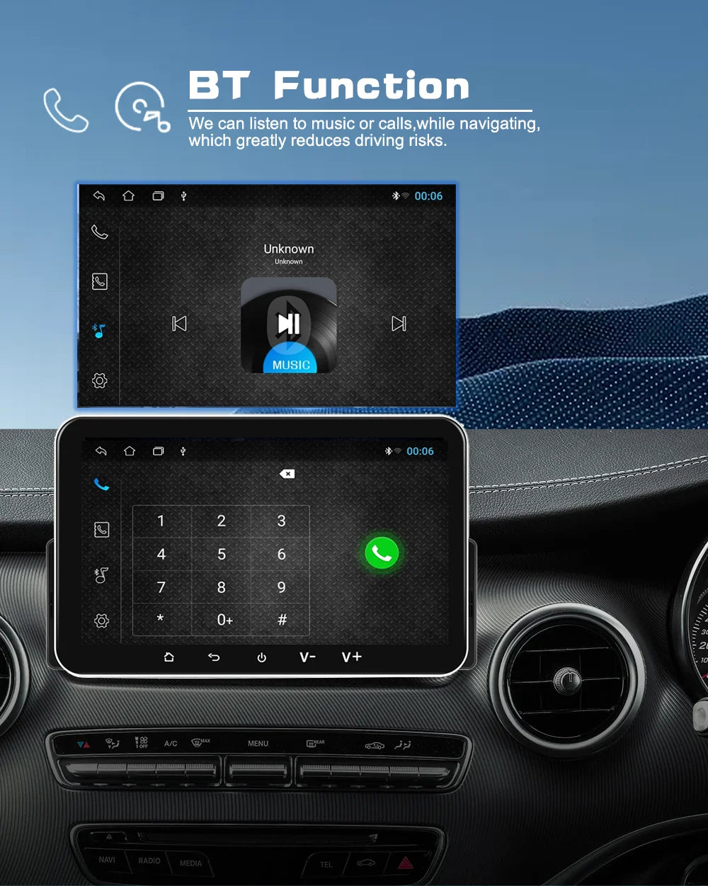 شاشة CarPlay سلكية 7 إنش للسيارة