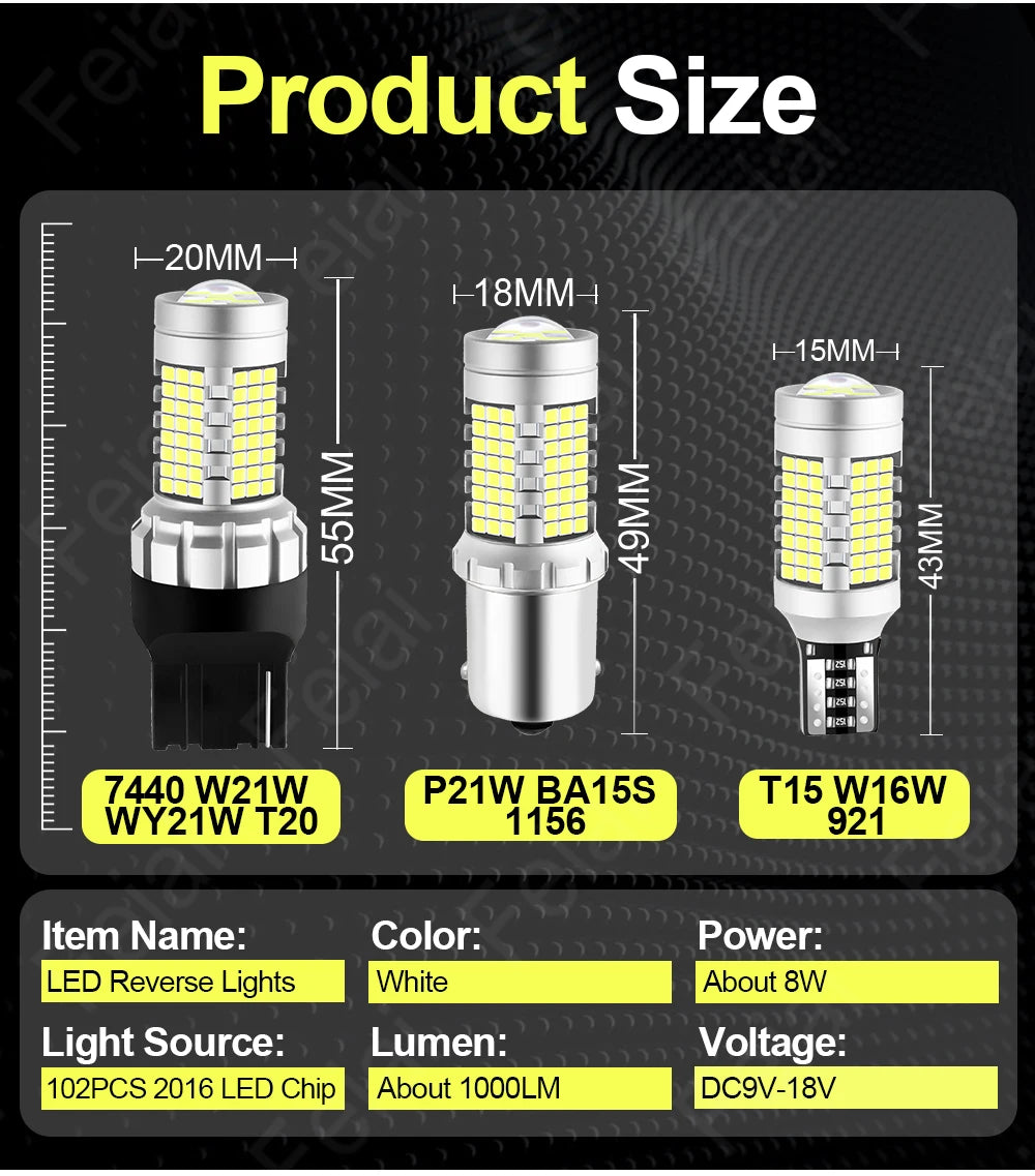 LED Reverse Light For Toyota Land Cruiser Prado 120 150 2002-2008 2009 2010 2011 2012 2013 2014 2015 2016-2021 Reversing Bulbs
