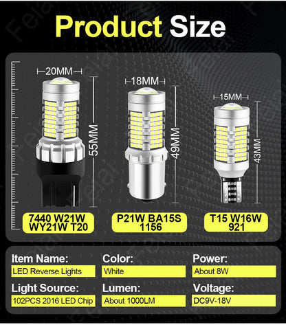 LED Reverse Light For Toyota Land Cruiser Prado 120 150 2002-2008 2009 2010 2011 2012 2013 2014 2015 2016-2021 Reversing Bulbs
