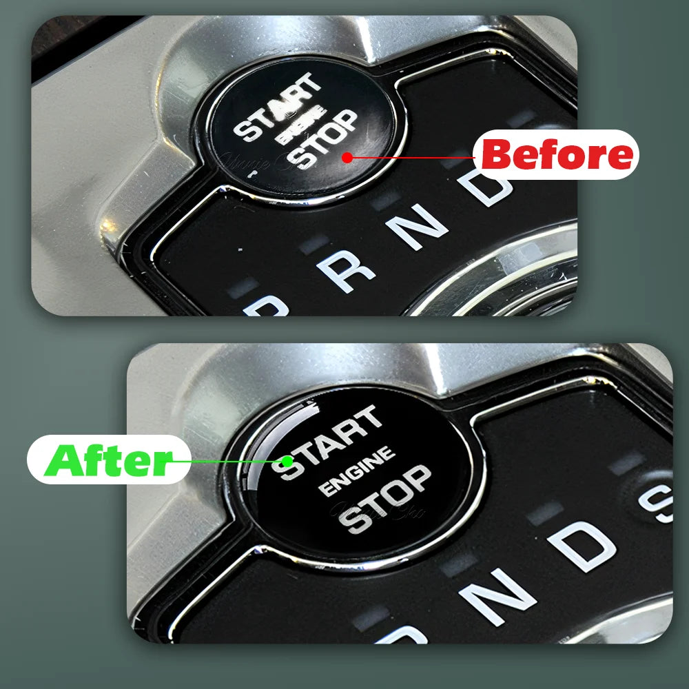 Engine Start Stop Button Sticker for Jaguar XF Black Ignition Switch Cover for Range Rover Sport Vogue Discovery Sport Evoque