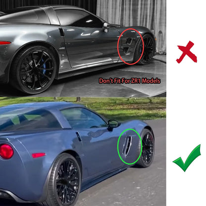فتحات رفارف جانبية لشفروليه كورفيت C6 Z06 / Grand Sport (2005-2013) – أسود مطفي بنقشة كاربون