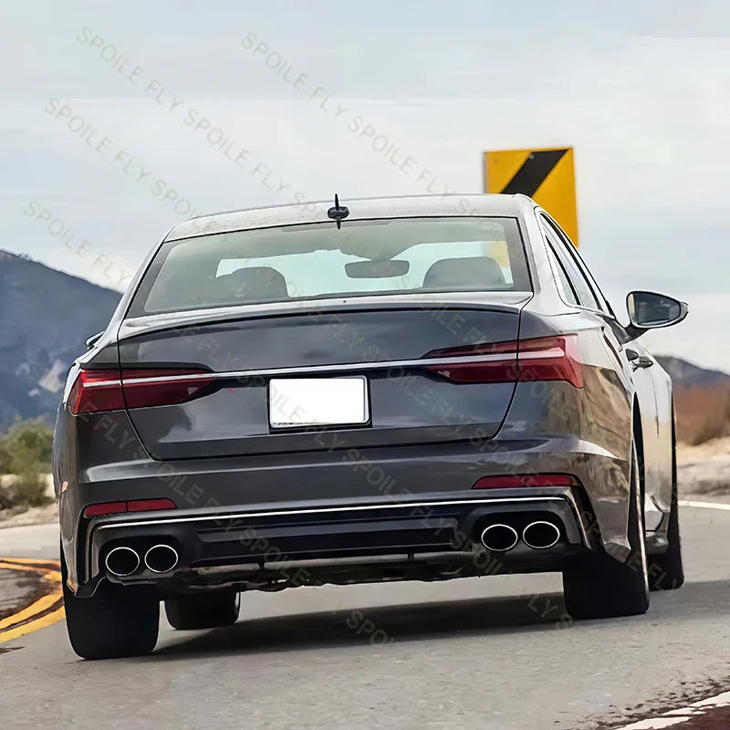 ديفيوزر خلفي لأودي A6 / S6 C8 S-Line (2019-2022) – أسود لامع مع مخارج شكمان