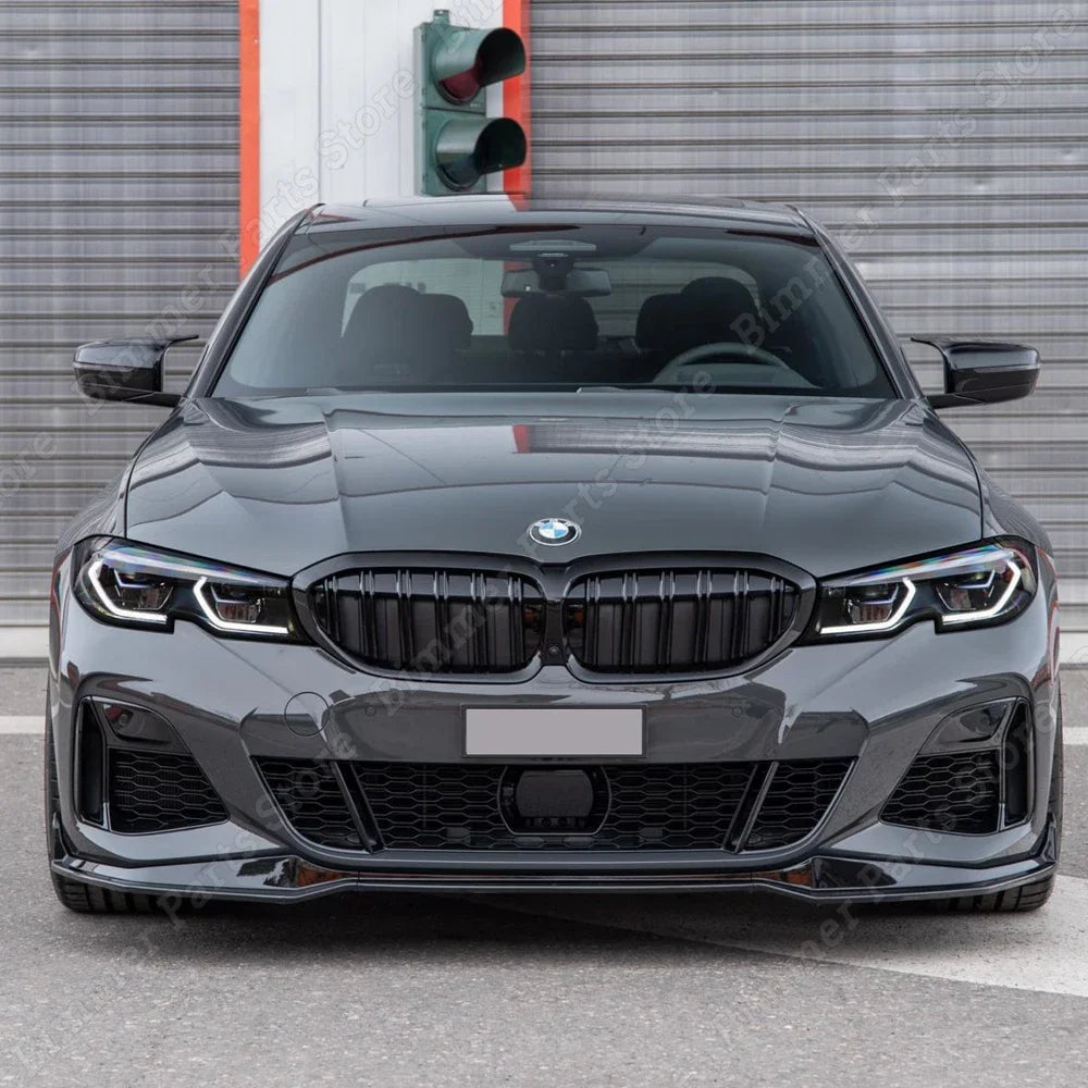 سبويلر أمامي MP Style لبي إم دبليو G20/G21 M Pack (2019-2022) – فرونت ليب، ديفيوزر أمامي وسبلتر 3 قطع أسود لامع