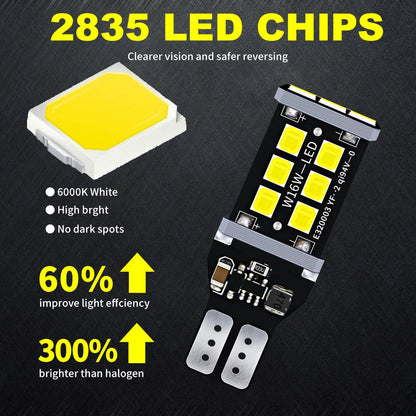 2x For Toyota Land Cruiser 200 2007-2015 For Toyota FJ Cruiser 2005-2018 LED Reverse Light Blub Lamp W16W T15 921 Canbus White