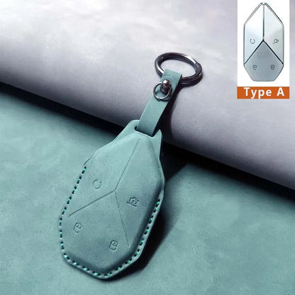 غطاء مفتاح جلدي فاخر لـ BYD