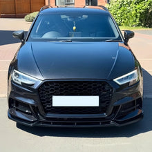 سبويلر أمامي لأودي A3 / S3 8V S-Line (2017-2020) – فرونت ليب، سبلتر جانبي ABS أسود لامع