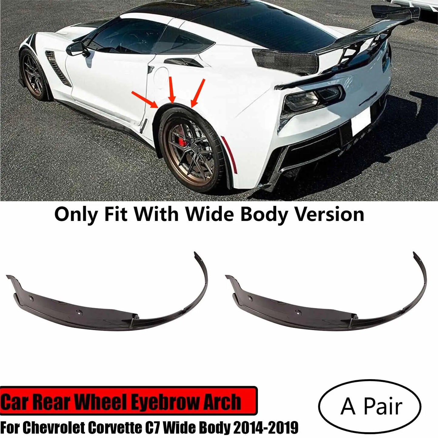 توسعة رفارف خلفية بنقشة الكاربون لشفروليه كورفيت C7 Widebody (2014-2019) – طقم قطعتين