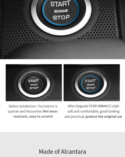 Made of Alcantara For Land Rover Discovery Sport (2016-2019) Engine Start Button Trim Sticker Car Interior Tuning Accessories