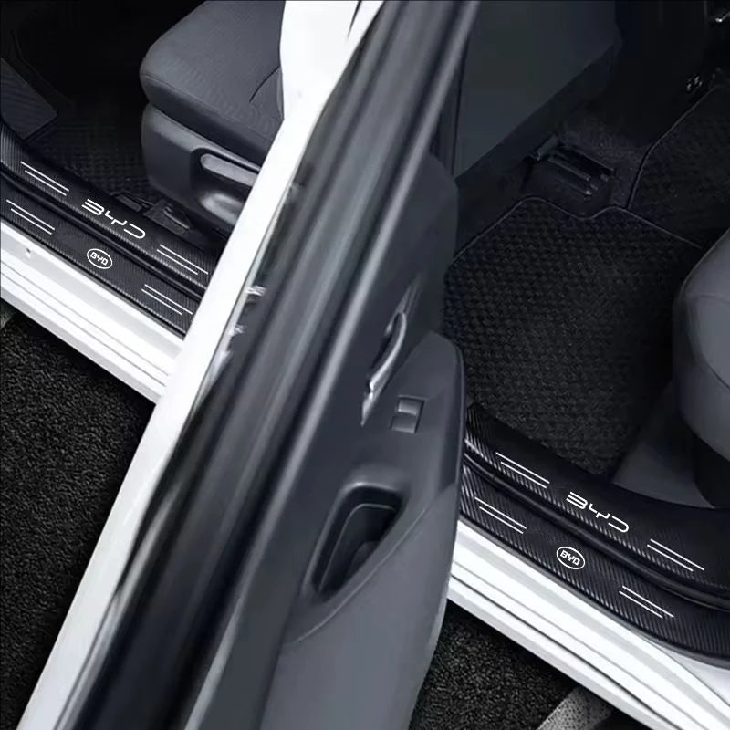 حماية عتبات الأبواب بنقشة الكاربون لـ BYD