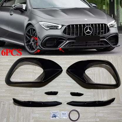 سبلتر جانبي أمامي لمرسيدس CLA45 AMG C118/W118 (2019-2023) – كانارد، شبك ضباب وجناح هوائي ABS