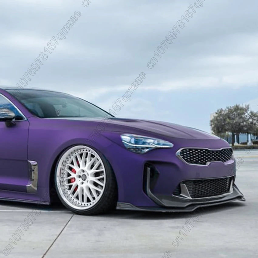 سبويلر أمامي لكيا ستينجر GT (2018-2023) – فرونت ليب، ديفيوزر أمامي وسبلتر ABS أسود لامع