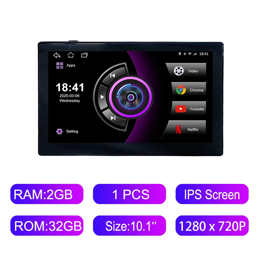 شاشة مسند رأس أندرويد 10.1 إنش مع CarPlay
