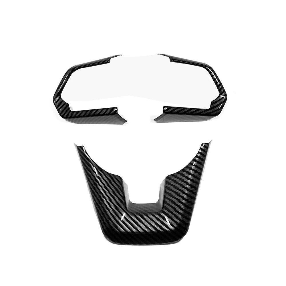 Car Steering Wheel Covers Trim Sticker For Toyota Land Cruiser 300 LC300 2021 2022 2023 Silver/Carbon Fiber Accessories