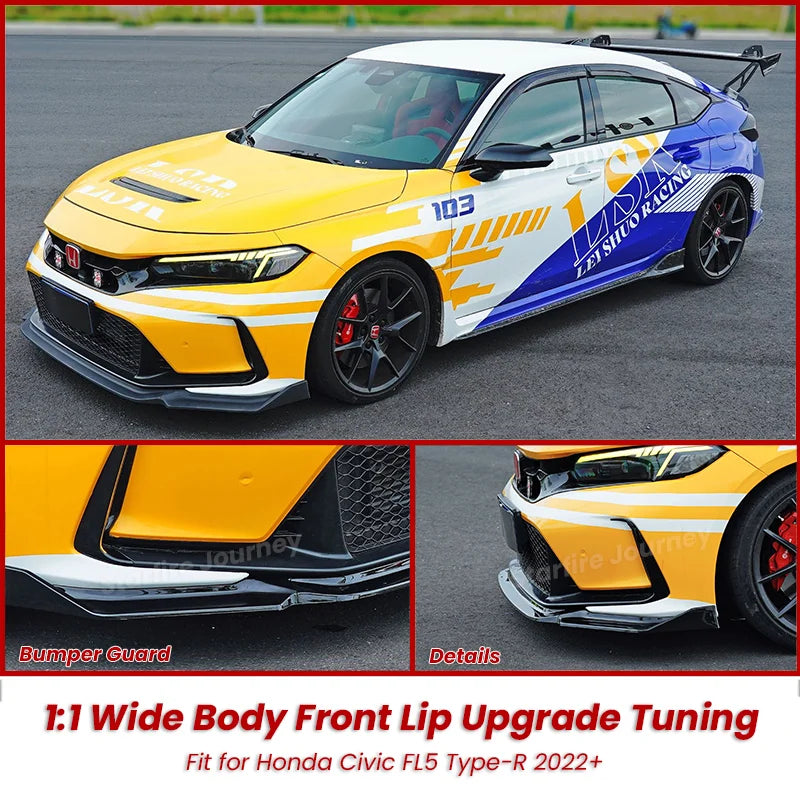 سبويلر أمامي لهوندا سيفيك FL5 Type R (2022+) – فرونت ليب ABS بنقشة كاربون