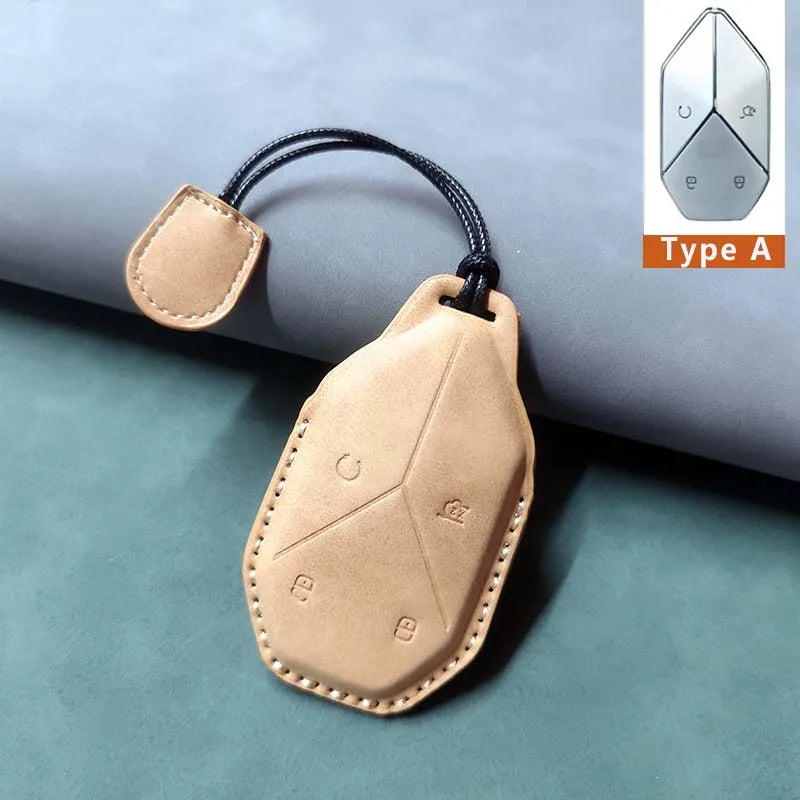 غطاء مفتاح جلدي فاخر لـ BYD