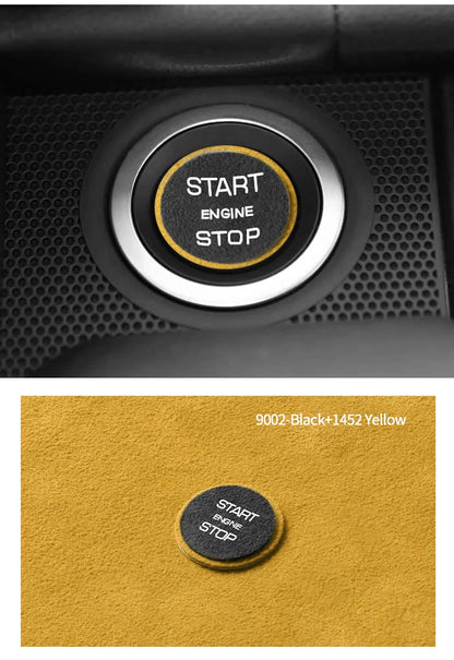 Made of Alcantara For Land Rover Discovery Sport (2016-2019) Engine Start Button Trim Sticker Car Interior Tuning Accessories