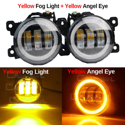 طقم كشافات ضباب LED مع DRL وAngel Eye لنيسان باترول سفاري Y61 (2005-2009) – يمين ويسار