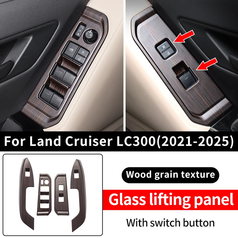ديكور داخلي خشبي فاخر لتويوتا لاندكروزر LC300 (2021-2025) – طقم تعديل المقصورة