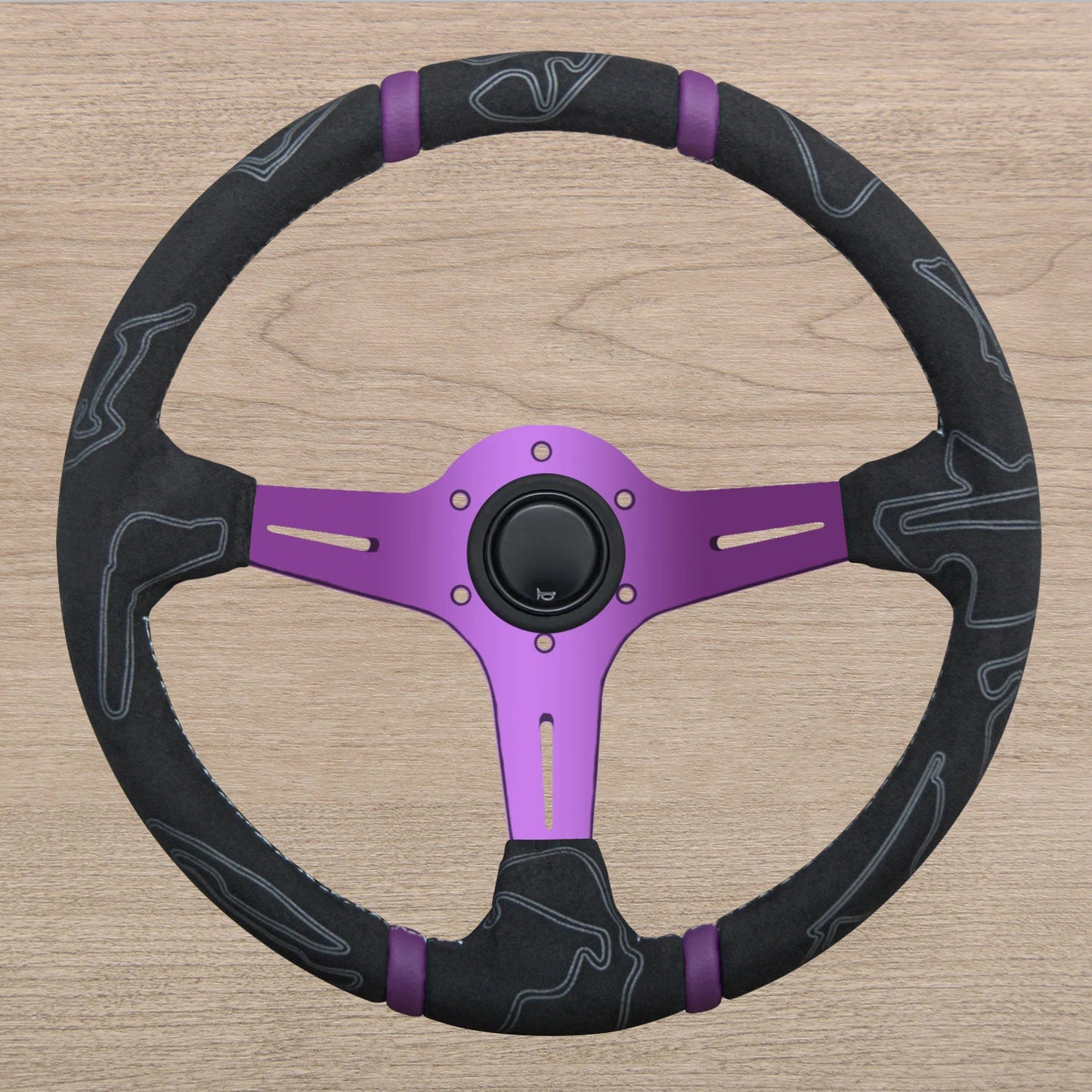 مقود رياضي عالمي JDM شمواه بتصميم Graffiti – 14 إنش (350 مم) Deep Dish