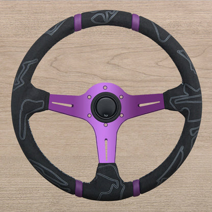 مقود رياضي عالمي JDM شمواه بتصميم Graffiti – 14 إنش (350 مم) Deep Dish