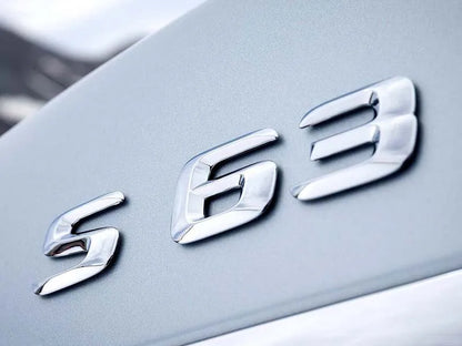 شعار S63 كروم ثلاثي الأبعاد