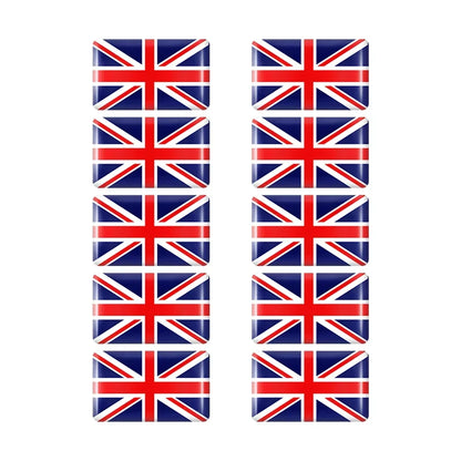 10pcs Epoxy UK United Kingdom Flag Sticker Car Interior Decoration Decal for Jaguar XE XF XJ Land Rover Range Rover Evoque Badge