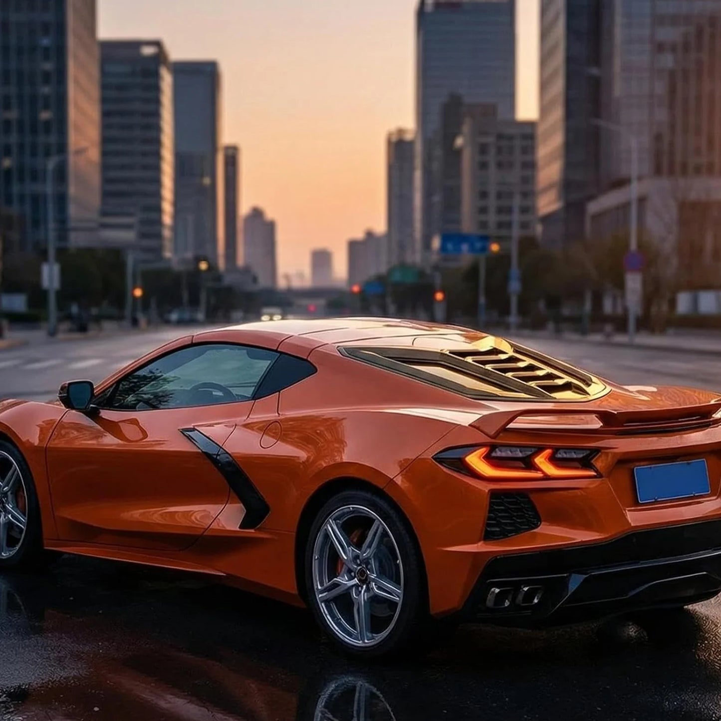 غطاء فتحات زجاج المحرك الخلفي بنقشة الكاربون لشفروليه كورفيت C8 Stingray / Z51 / Z06 / E-Ray (2020-2025)